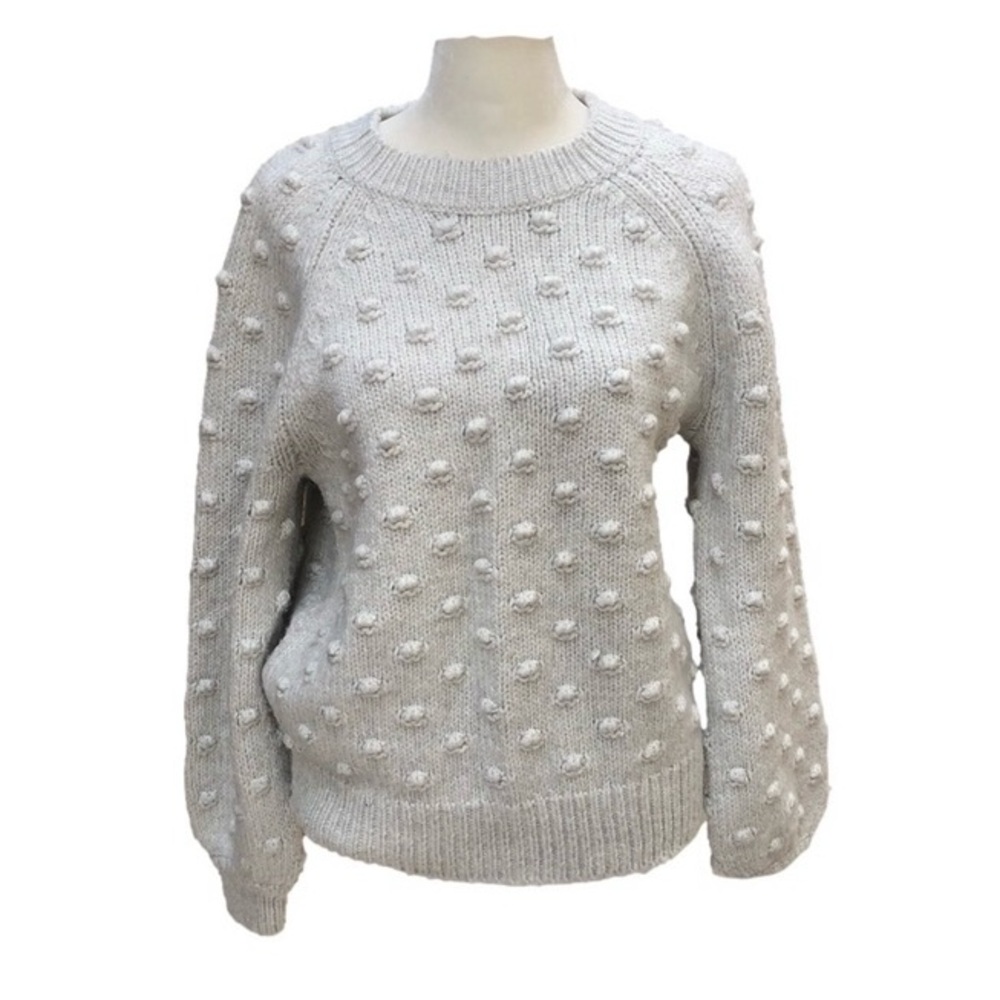 GAP Gray Popcorn Knit Crew Neck Pullover Long Sleeve Sweater